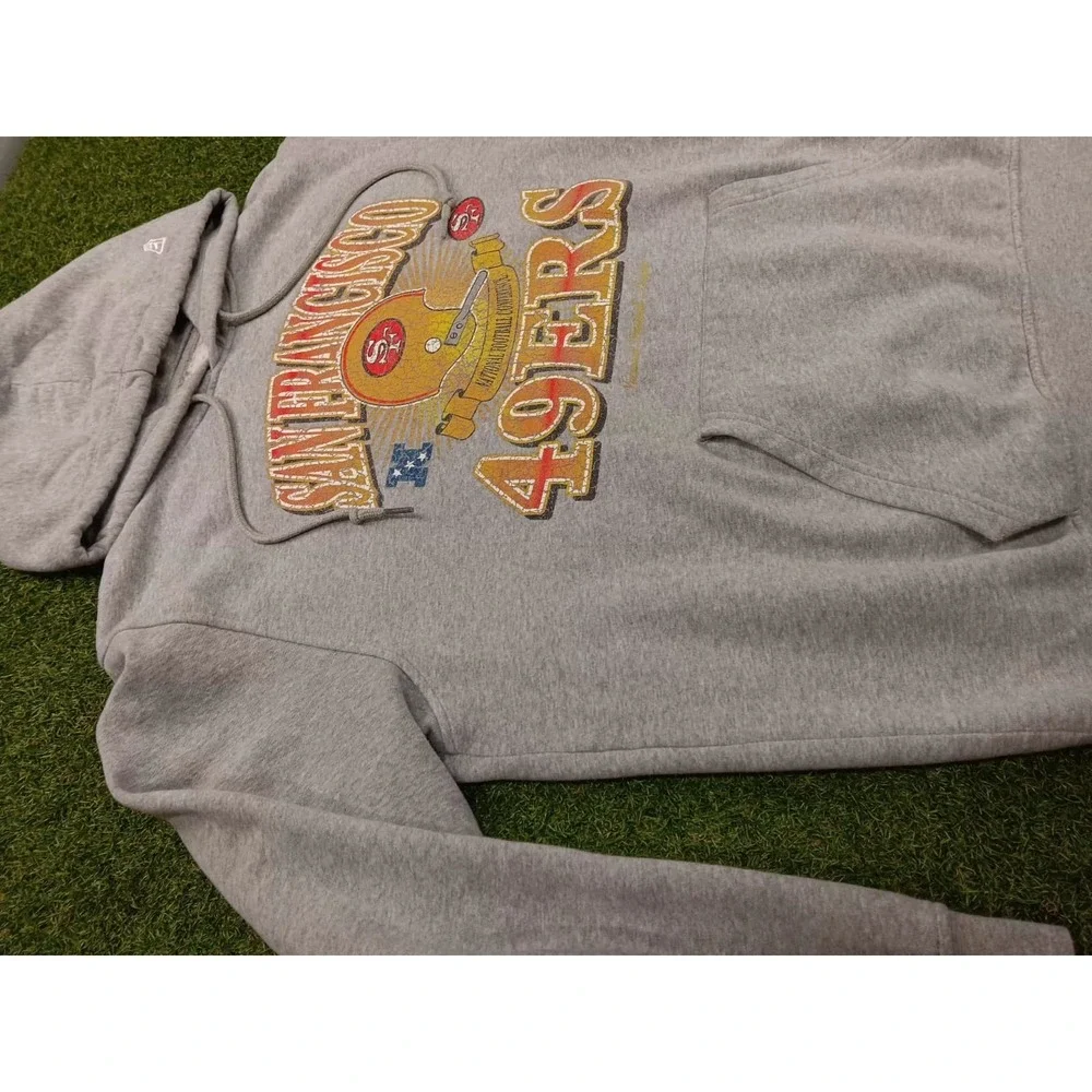 New Era San Francisco 49ers Football Hoodie Men's Large Heather‎ Gray Pullover - Picture 3 of 7
